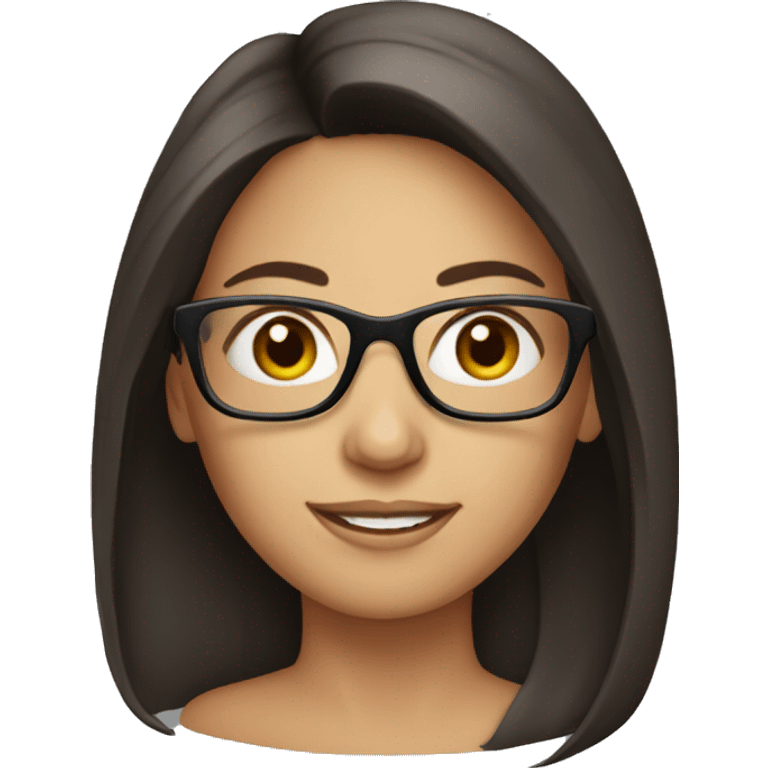 Brunette with glasses emoji