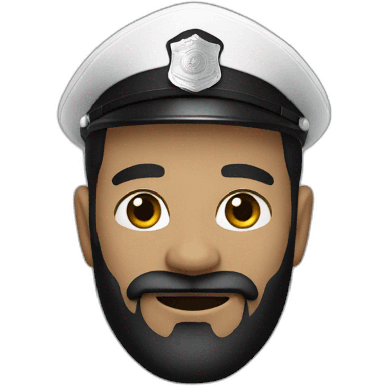 Policemen white skin black beard  emoji