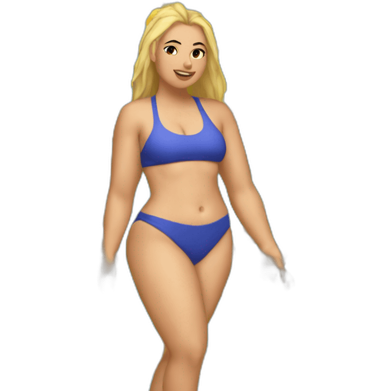 Thicc caucasian woman swimsuit emoji