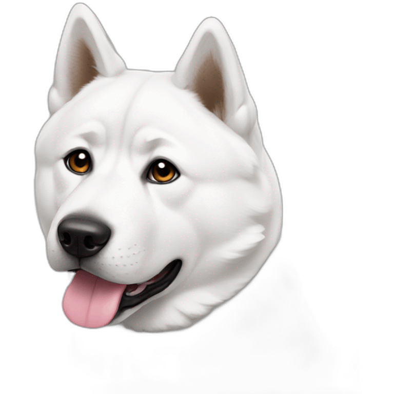 all white akita emoji