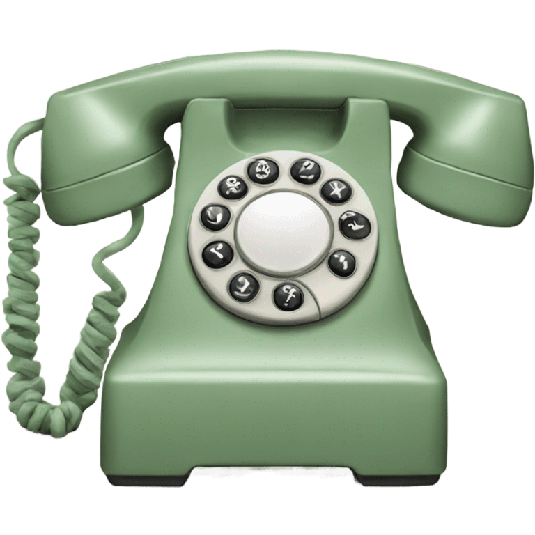 Sage Green vintage phone emoji