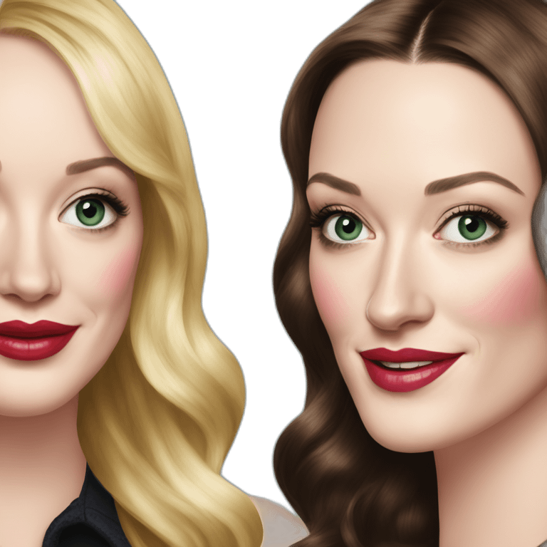 Beth behrs and Kat dennings emoji