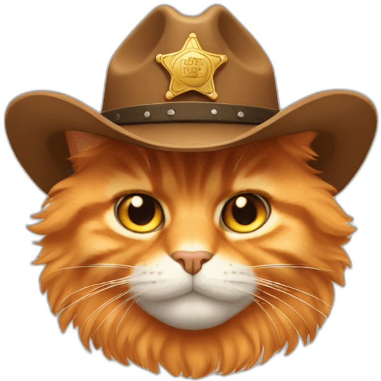 fluffy orange cat sheriff  emoji