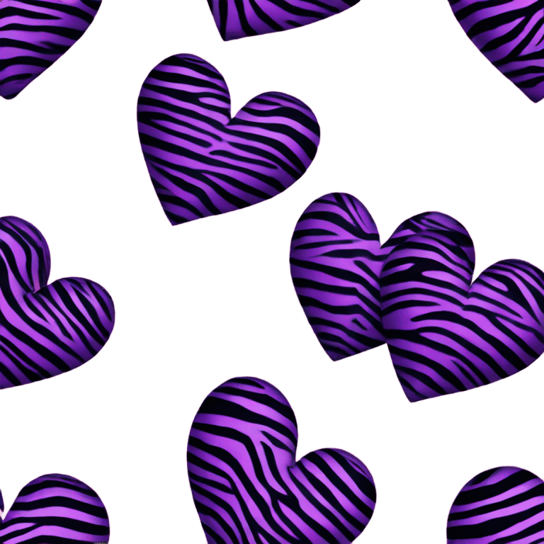 Purple zebra print heart emoji