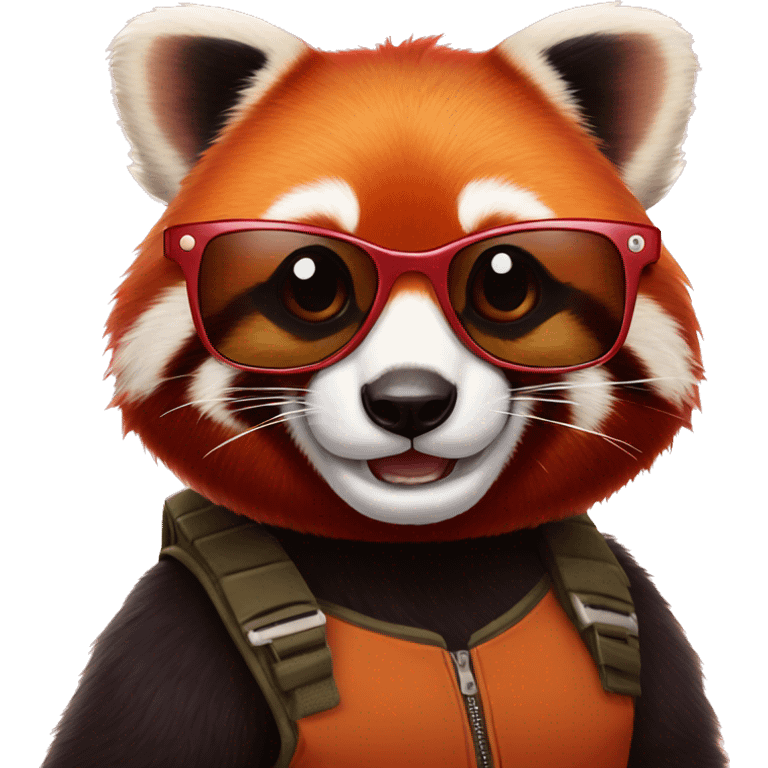 A red panda with cool sunglasses  emoji