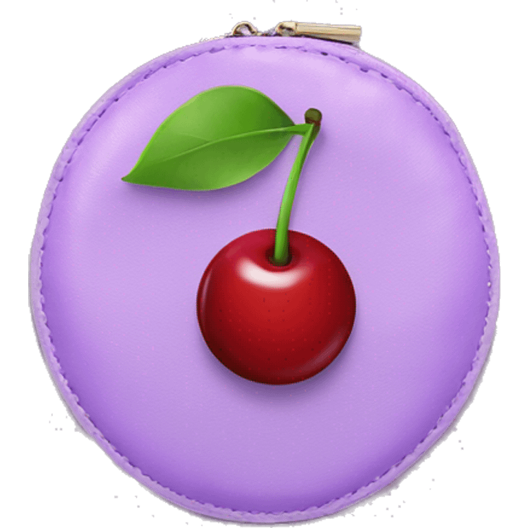 Circle purple pouch with cherry on it emoji