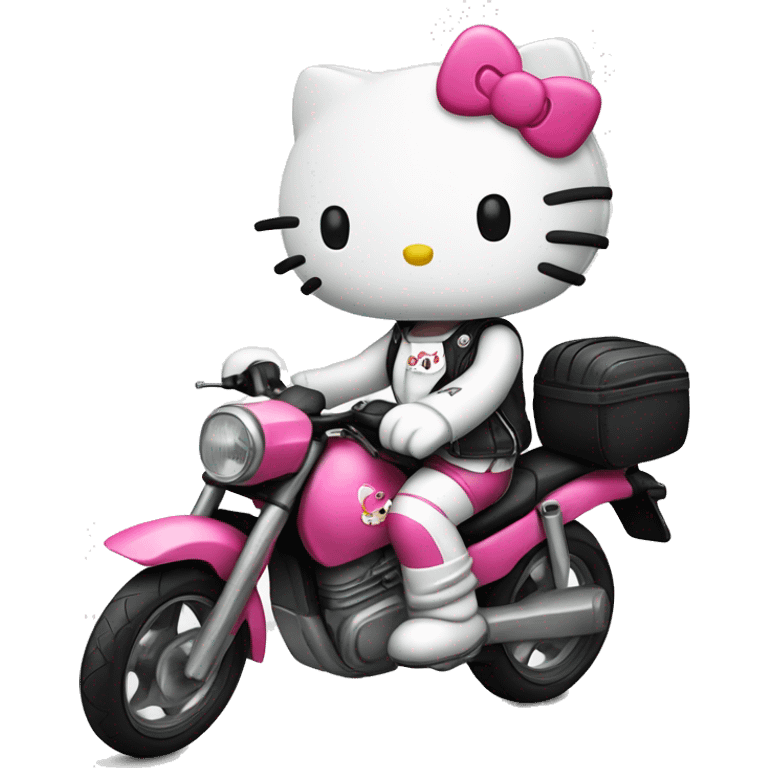 Hello kitty qui fait de la moto emoji