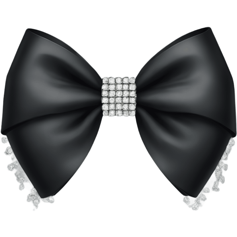 Elegant black bow with rhinestones  emoji