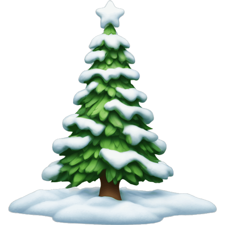 christmas tree with snow emoji