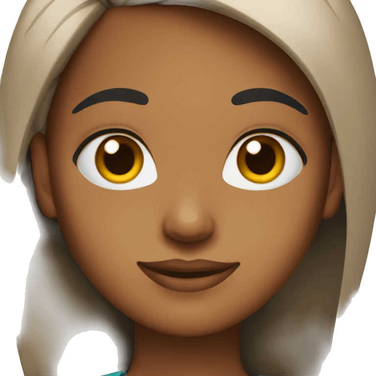 a brown girl with black straight hair  emoji