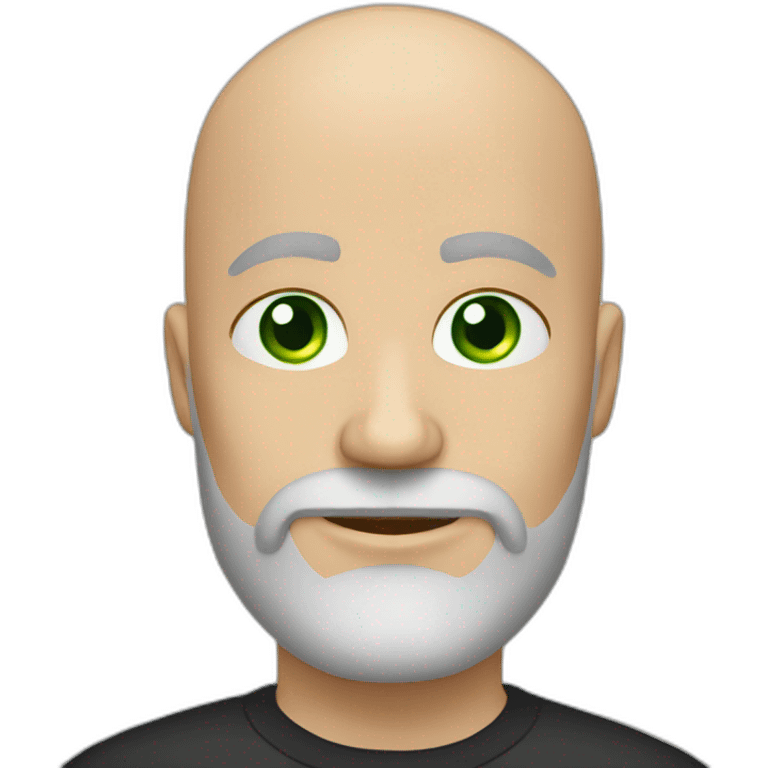 bald guy beard green eyes sassy emoji