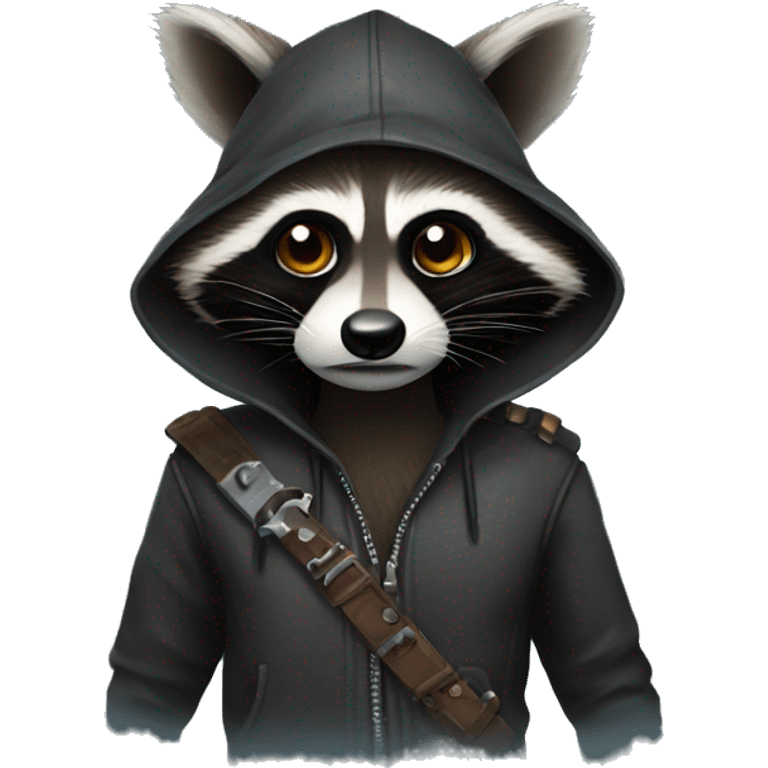 raccoon wearing a thief costume emoji