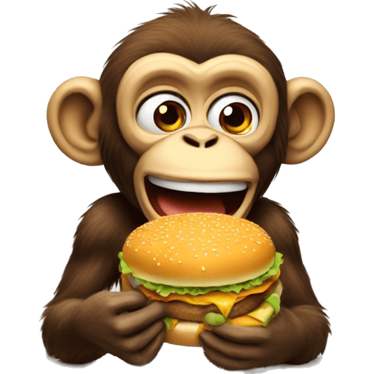 Monkey eating burger emoji