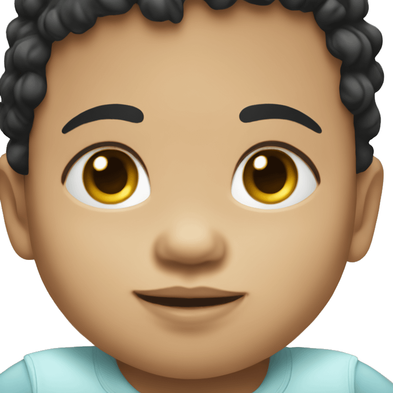 Southeast Asian male infant with black curly hairSou emoji