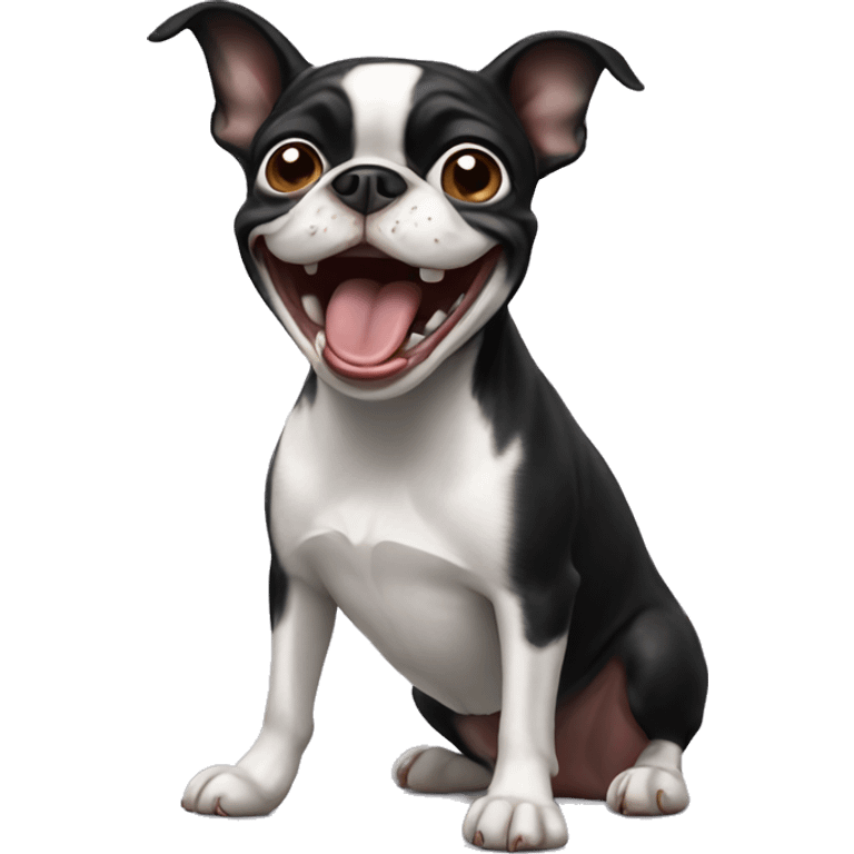 Boston terrier laughing emoji