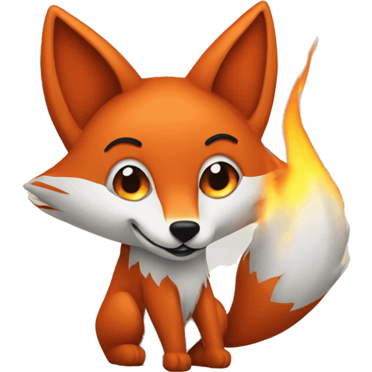 Fox with a tail made of fire emoji