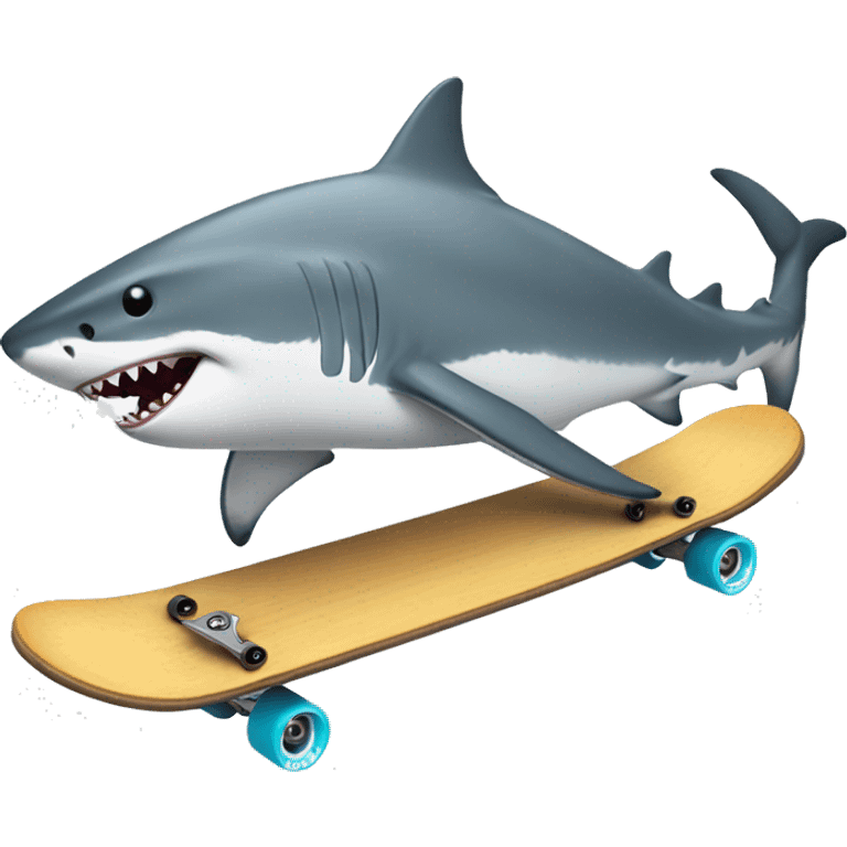 great whiteshark on a skateboard emoji