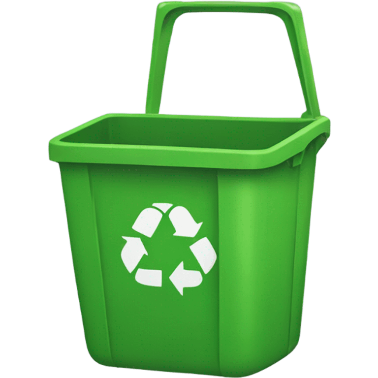 un bote de reciclaje de color verde emoji