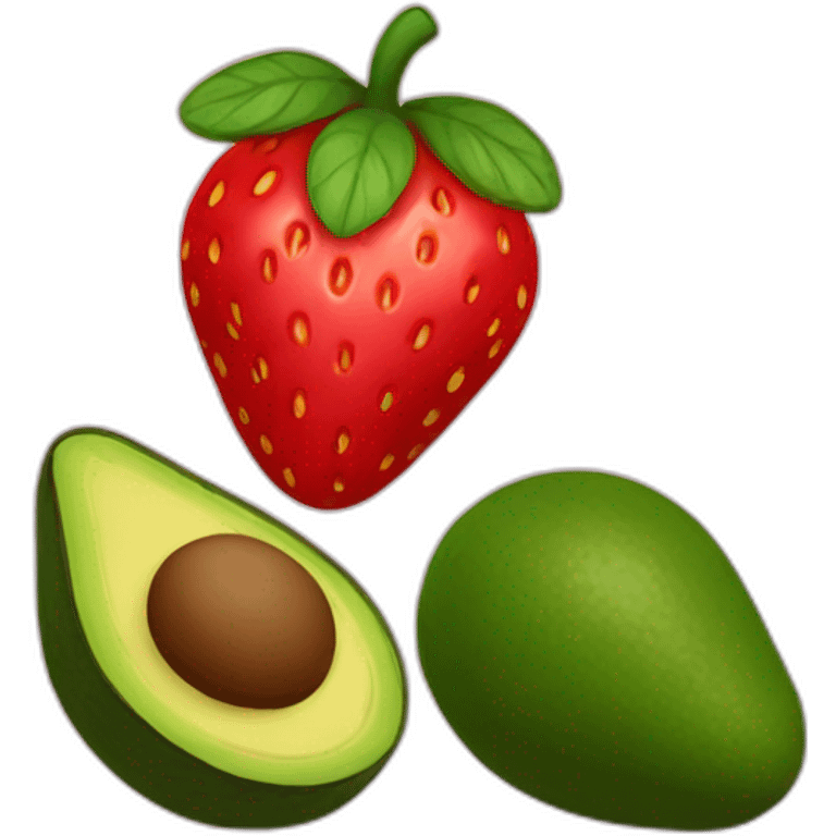 Strawberry and avocado  emoji