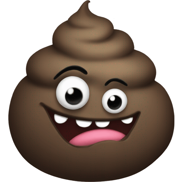 An evil turd looking at a kind turd emoji