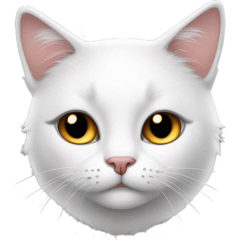 White and black cat with a beauty mark emoji