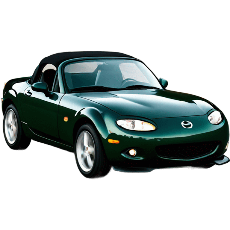 British racing green 2007 Mazda Miata angle view from front  emoji