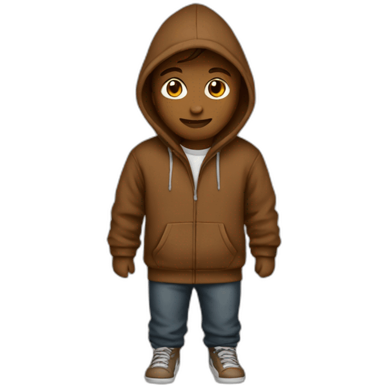 brown hoodie emoji