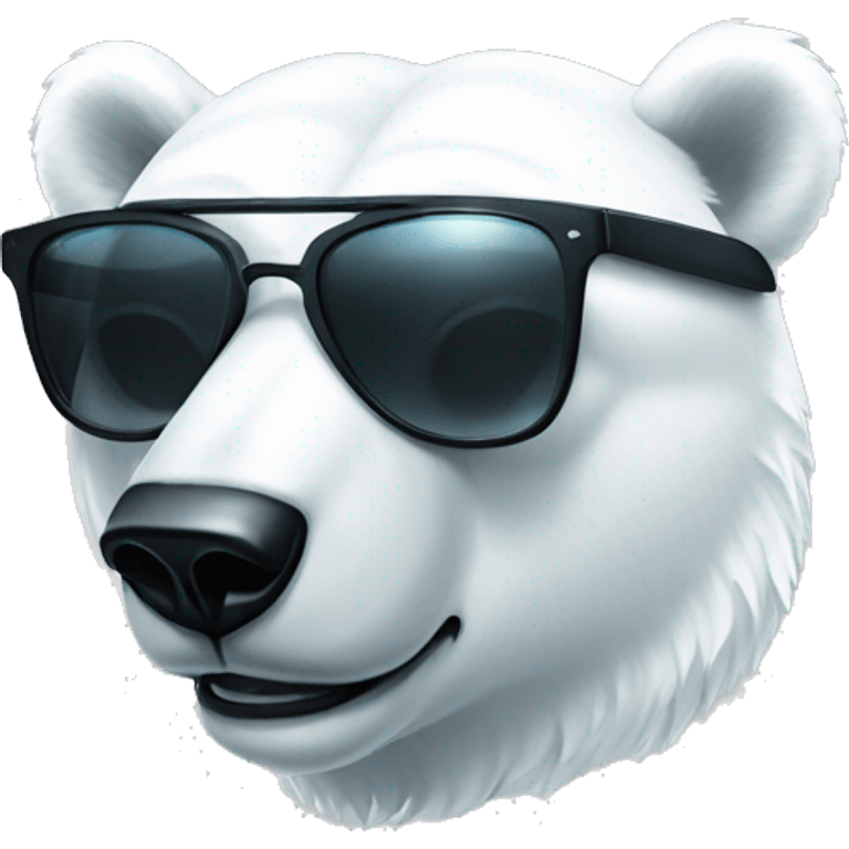 polar bear head, dj, wearing sunglasses and earphones emoji