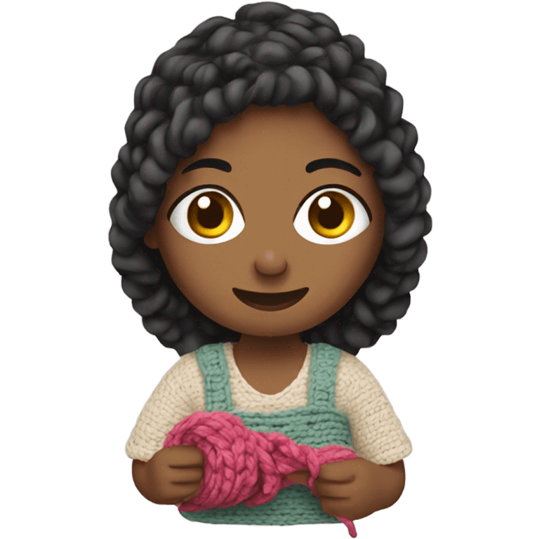 Girl crocheting emoji