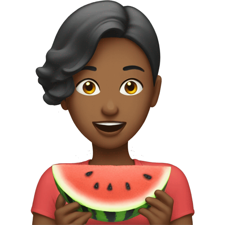 woman eating watermelon  emoji