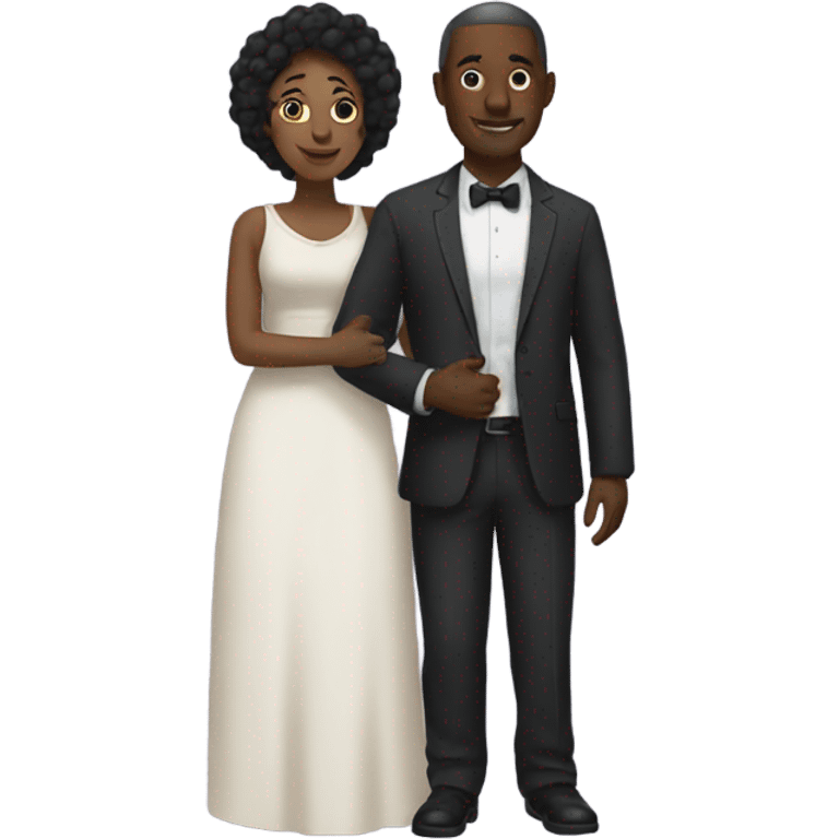 Black man and wife witembrace. emoji