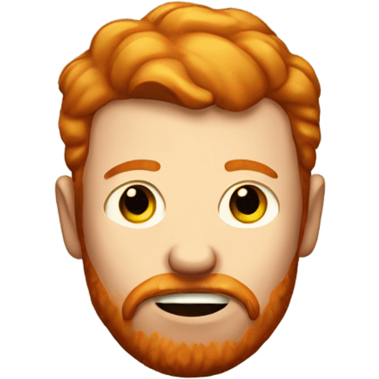 Ginger man with a bruised right eye with a beer  emoji