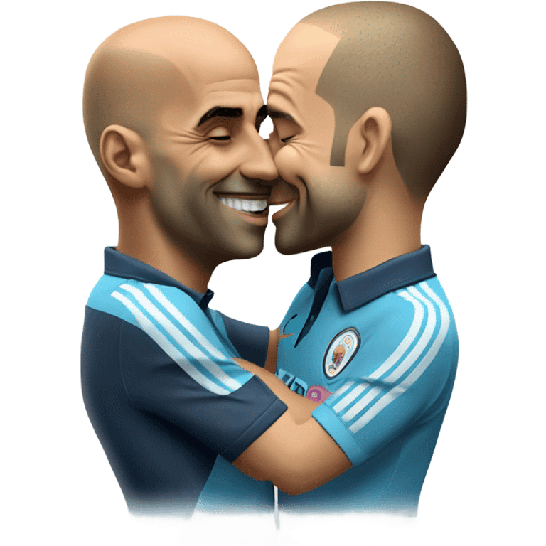 Pep kissing Arne Slot emoji