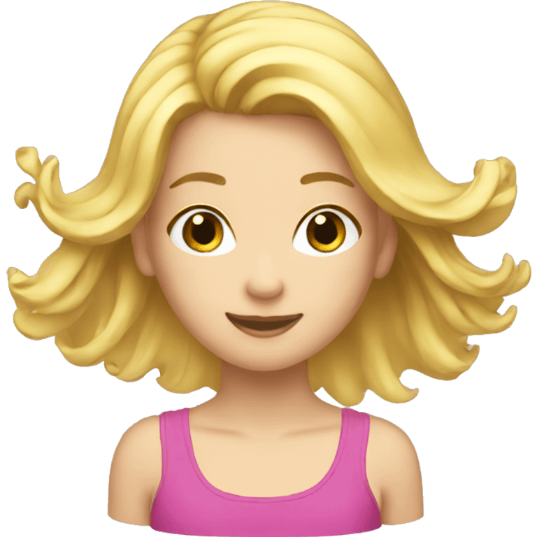 A girl with blond hair diving emoji