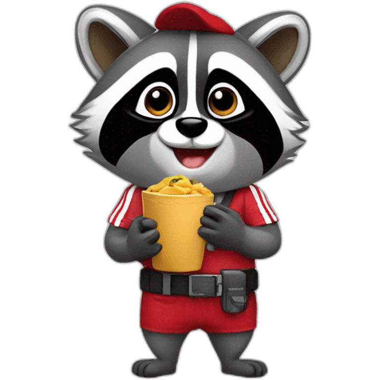 racoon cheff hungry with River Plate T-shirt emoji