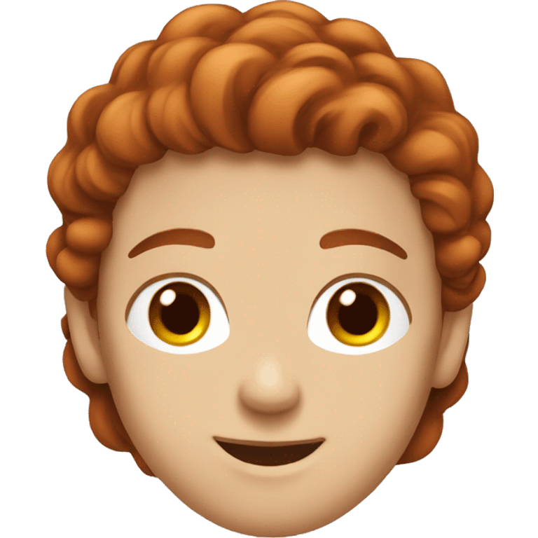 A red-haired guy loves a girl with brown hair emoji