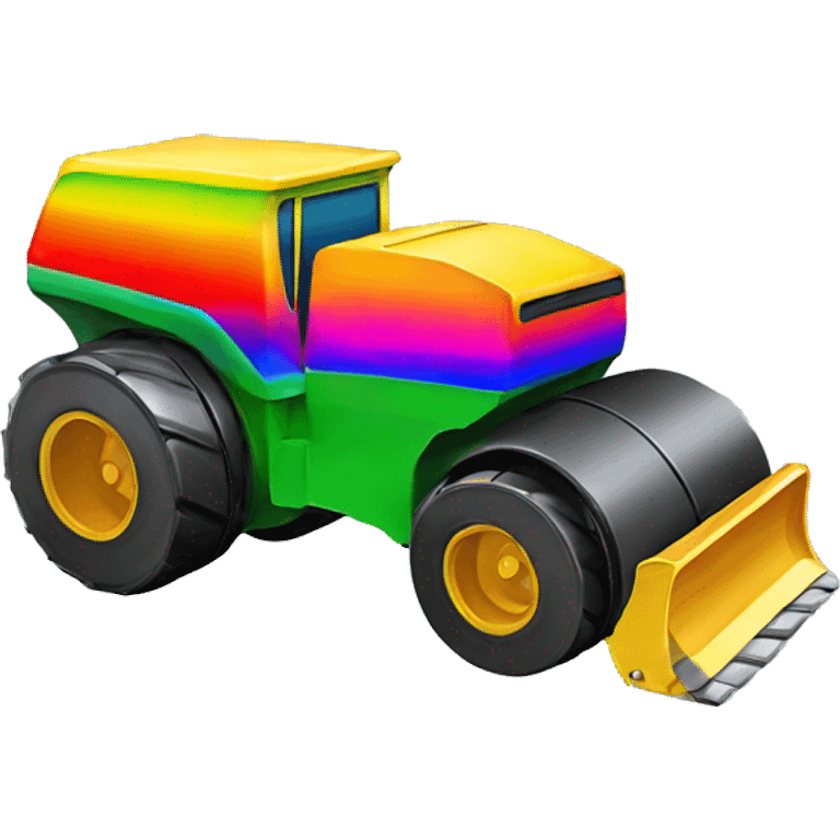 rainbow colored road roller emoji