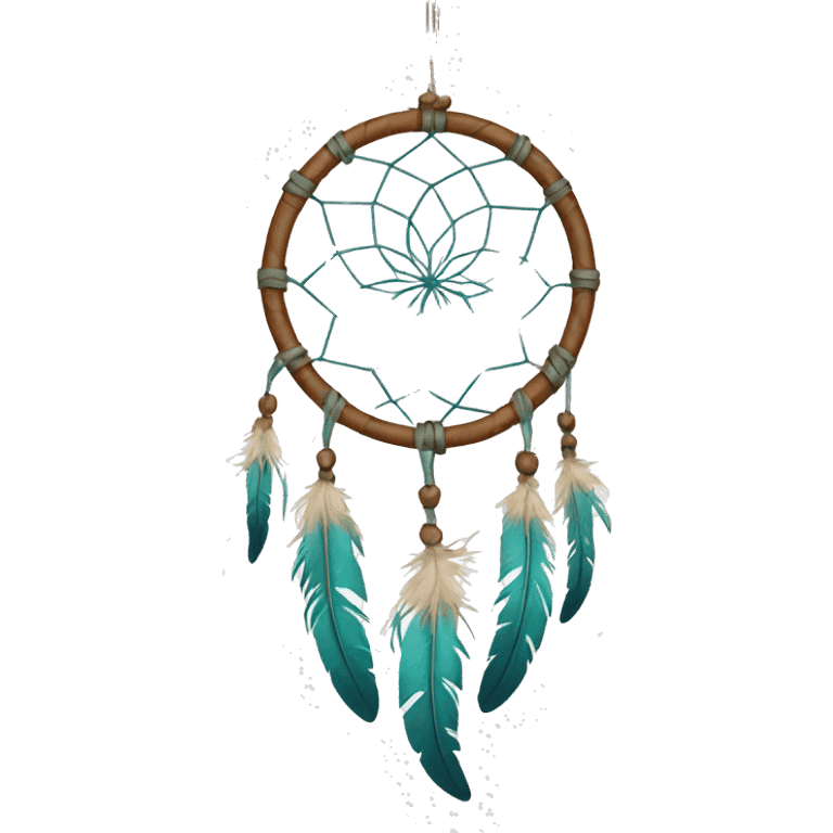 a hanging dreamcatcher with white background emoji