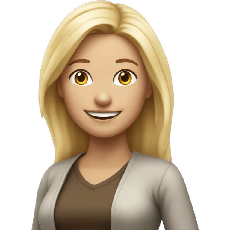 smiling blonde in realistic setting emoji