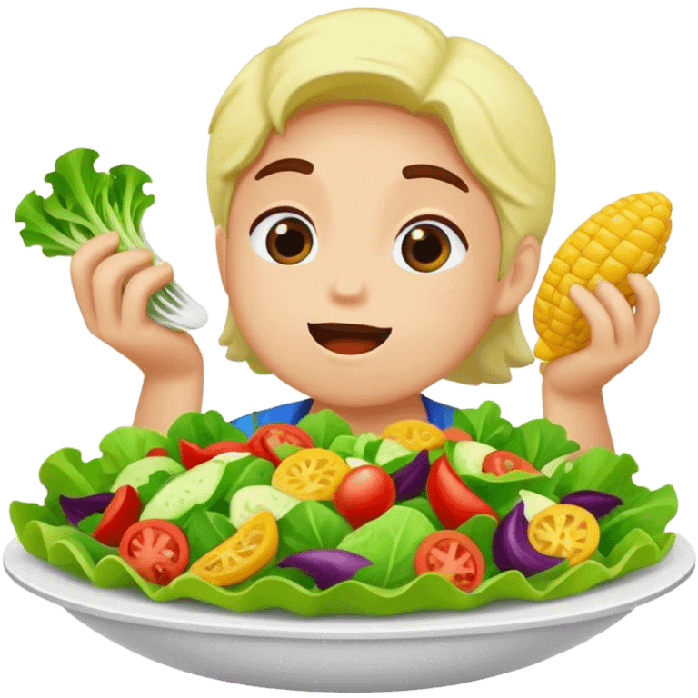 Popo eating salad emoji