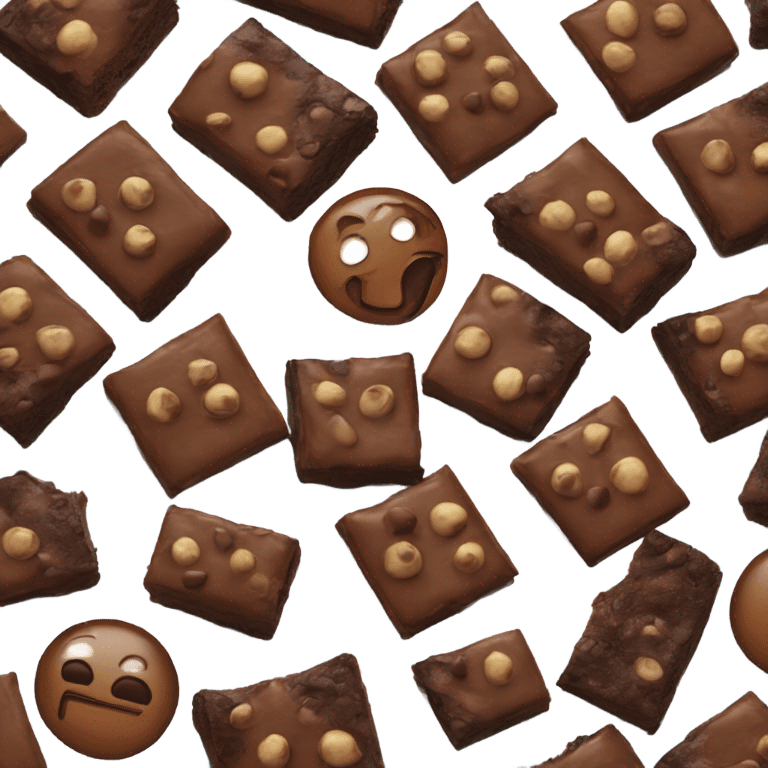 brownie with a lot of chocolate chips on it  emoji