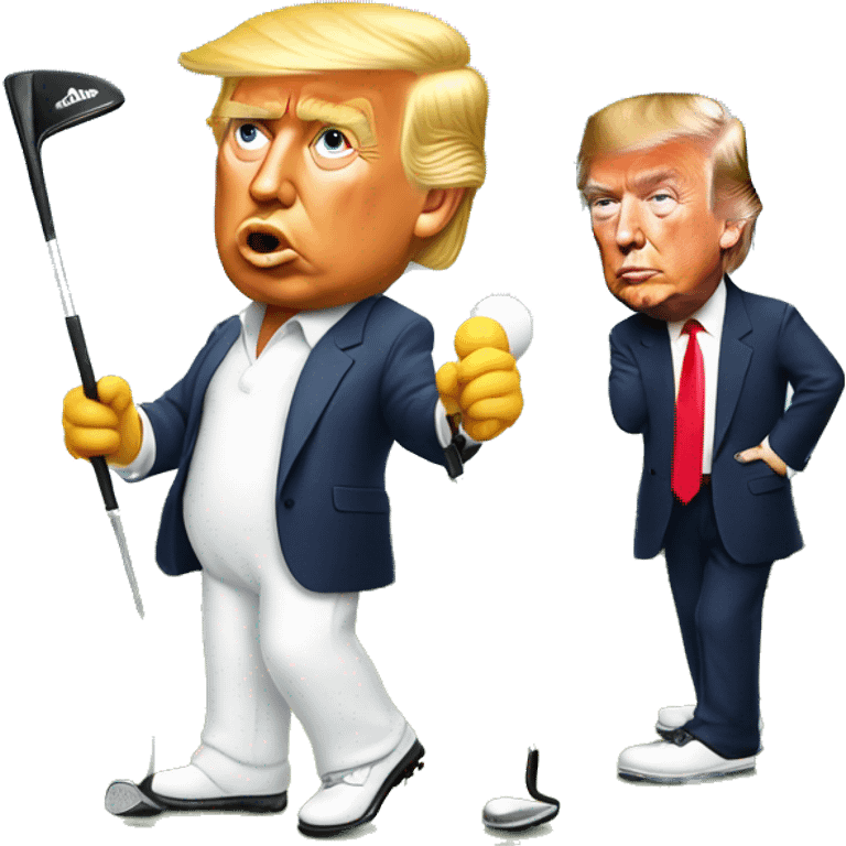 Donald trump with diddy playing golf emoji