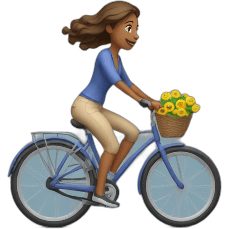 mom riding bike emoji