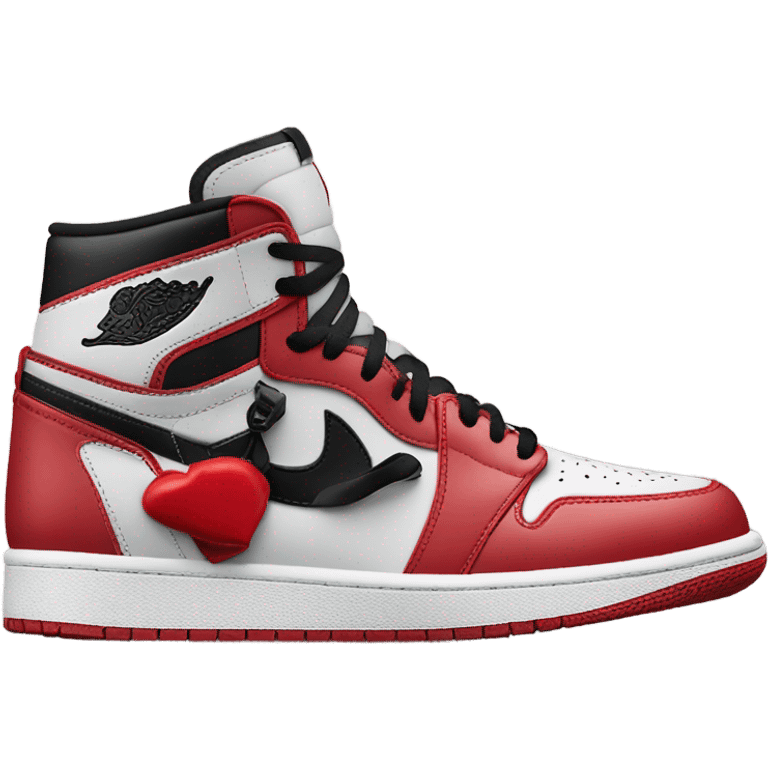 Red and black Jordan 1 shoe  emoji