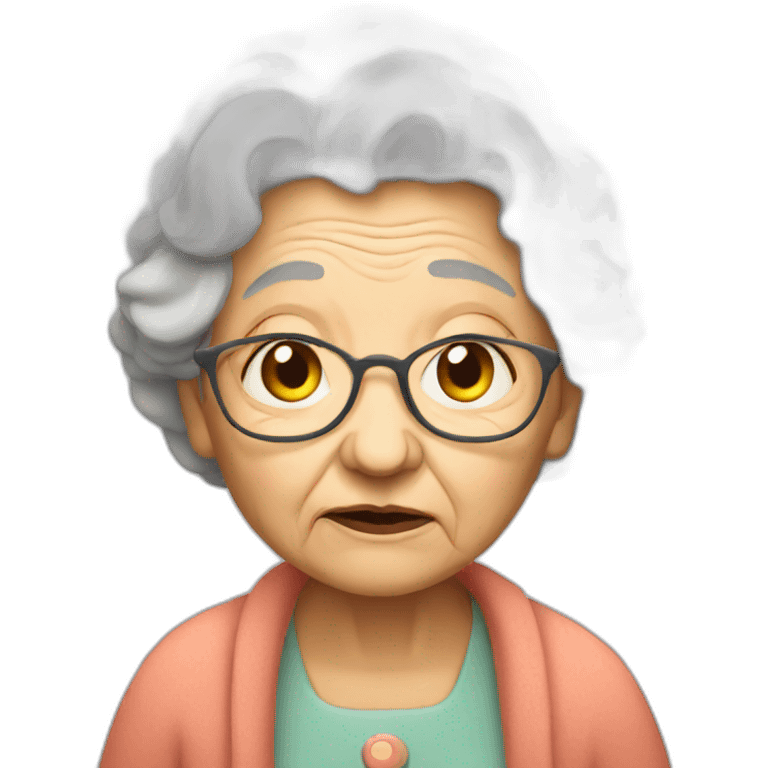 an old tired granny emoji