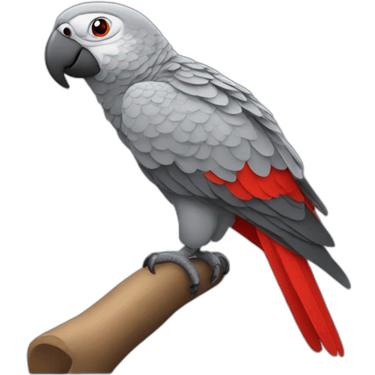 grey parrot with red tail emoji