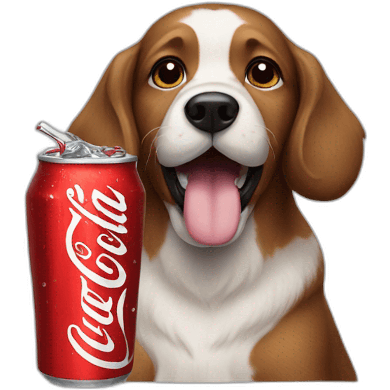 Dog drinking cola emoji