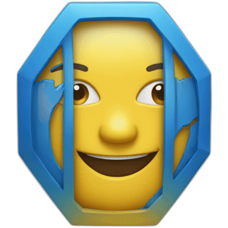 smiling yellow-blue octagon emoji