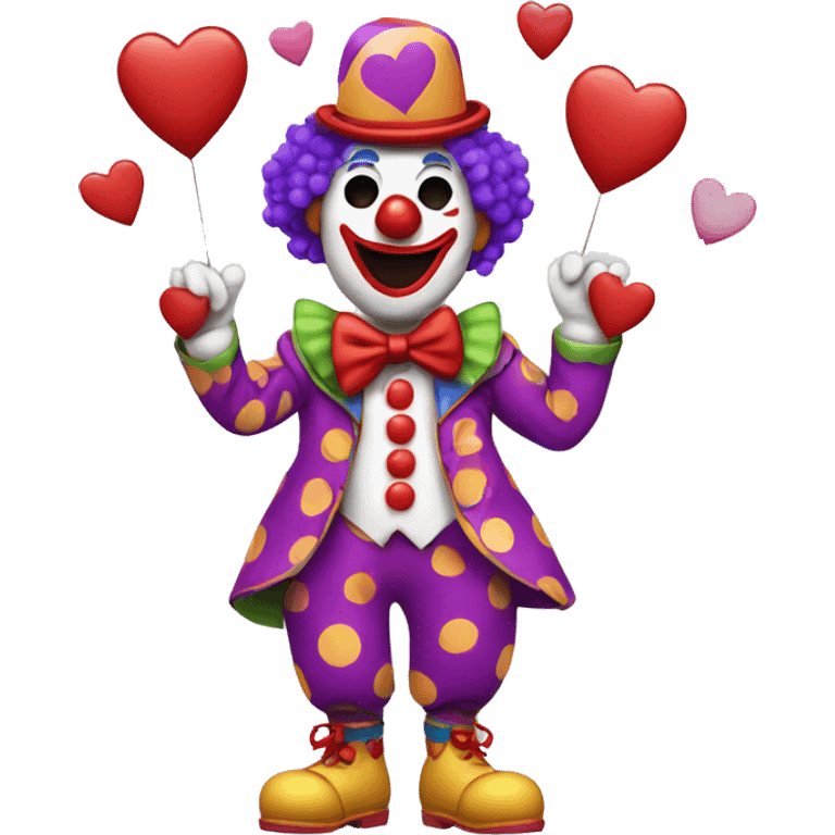 Clown with hearts emoji