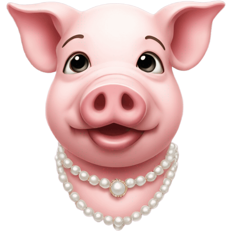 Pig wearing pearls emoji